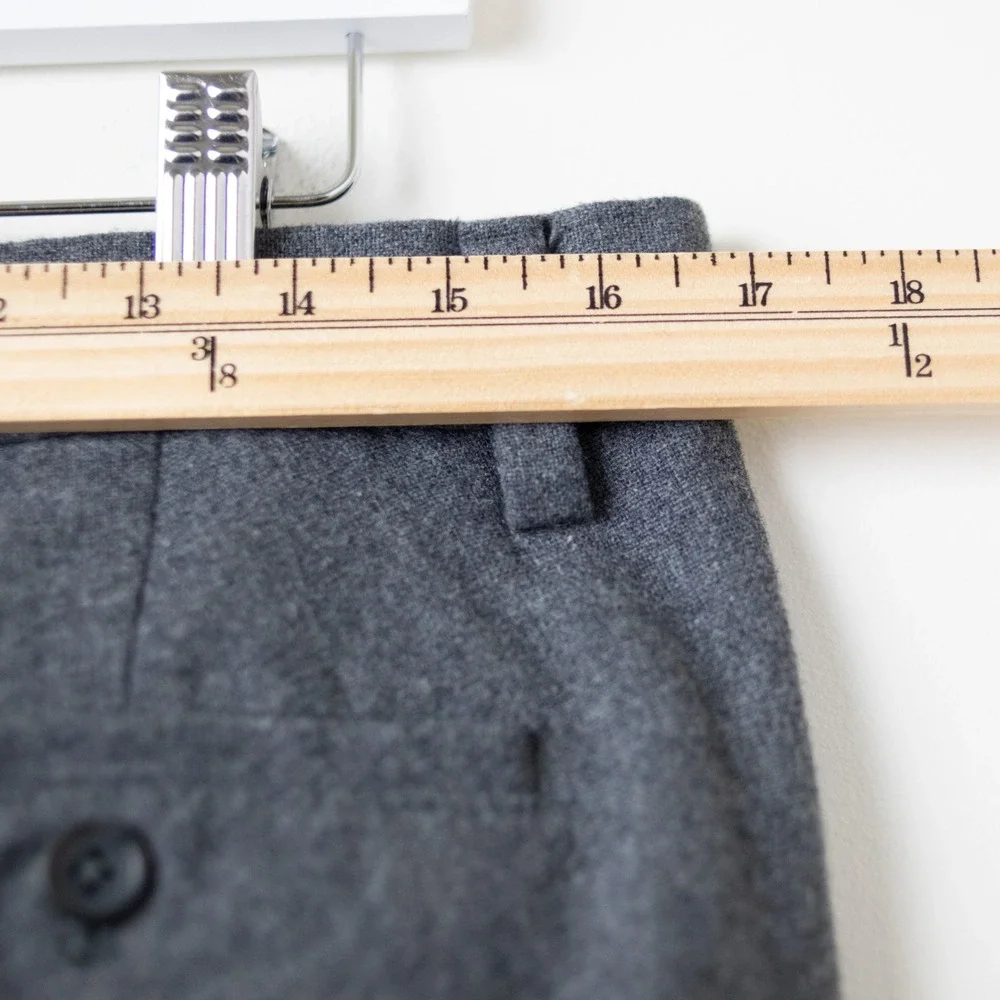 Banana Republic Emerson Dress Pants Mens 33x32 Dark Gray Wool Blend
